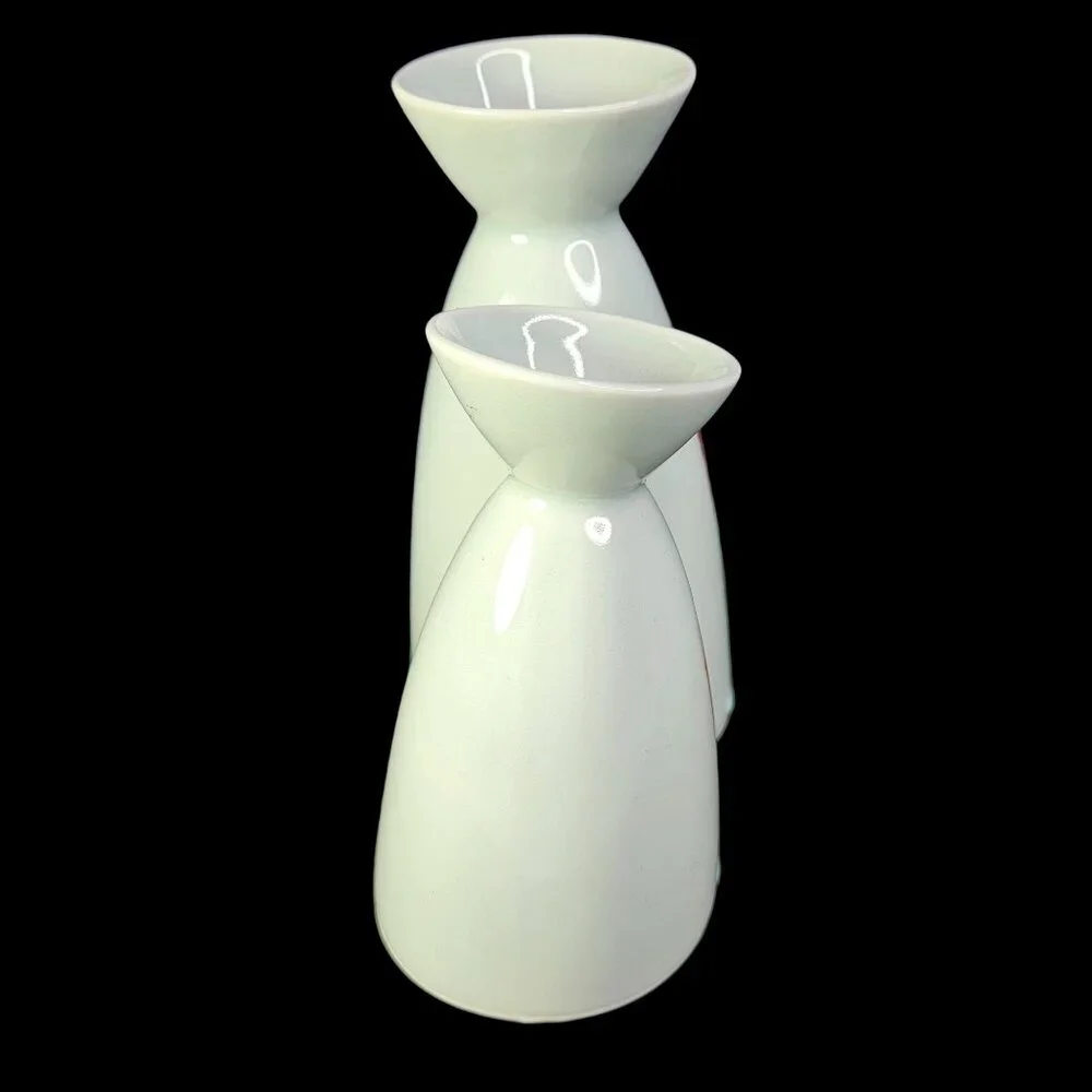 Spin Double Vase Contemporary Design Red Bamboo Jingdezhen China Gift Box‎ READ